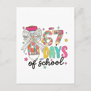 Postal Festiva Sobreviví 67 Días de Escuela 100 Días de Escuela