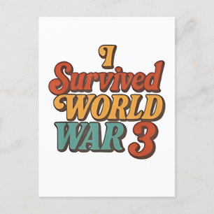 Postal Festiva Sobreviví a la Gran Guerra Mundial 3 Divertido Ret