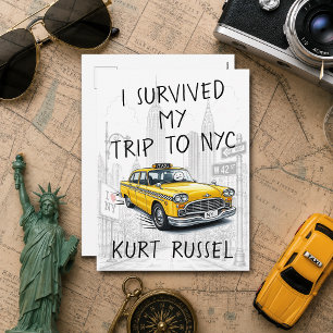 Postal Festiva Sobreviví mi viaje a Nyc (texto personalizado)