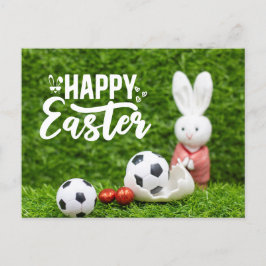 Postal Festiva Soccer Easterfor Soccer Player con huevos