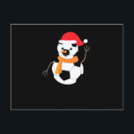 Postal Festiva Soccer Snowman<br><div class="desc">Celebra la época más maravillosa del año con la temporada de Navidades con este impresionante diseño gráfico de Soccer Snowman para un regalo perfecto para Navidades para hombres,  mujeres y niños. ¡Es el momento del Navidad!</div>