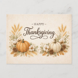 Postal Festiva Soft Neutral Rustic Thanksgiving Pumpkin 