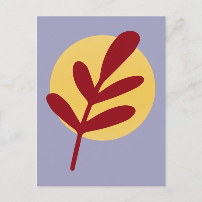 Postal Festiva Sol amarillo de la planta roja (Anverso)