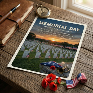 Postal Festiva Solemn Memorial Day Remember and Honor the Fallen