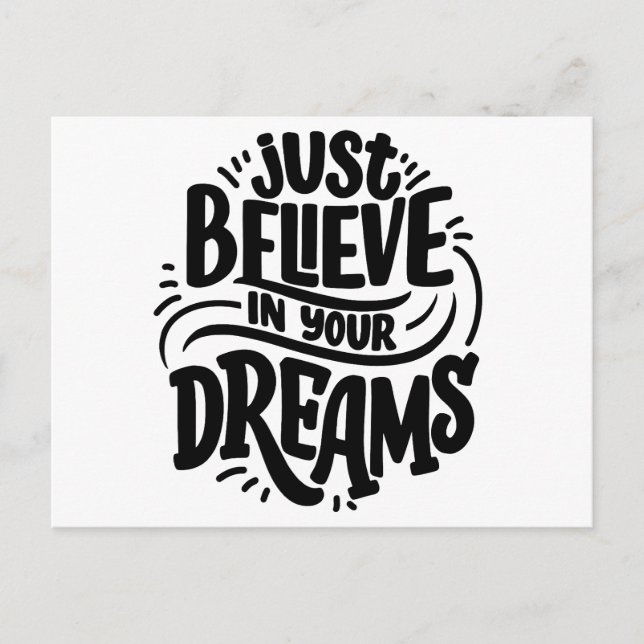 Postal Festiva "Sólo crea en tus sueños | Cotizaciones motivacion (Anverso)