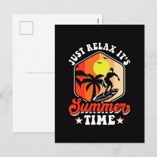 Postal Festiva Solo Relájate Es Tiempo de Verano