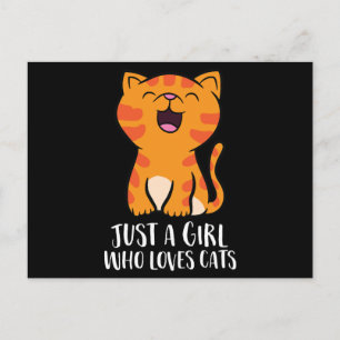 Postal Festiva Sólo un Chica que ama el pullover de los gatos
