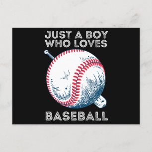 Postal Festiva Solo un chico que ama la pelota de béisbol de los