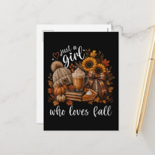 Postal Festiva Sólo una chica que ama el otoño