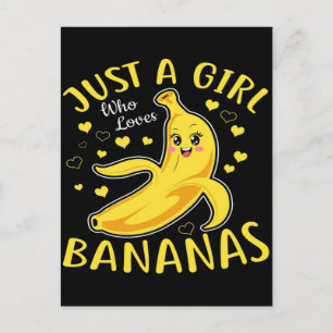 Postal Festiva Sólo Una Chica Que Ama Los Plátanos Diseño Diverti