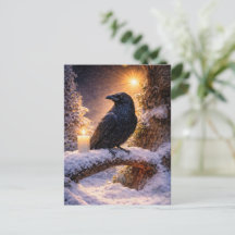 Solsticio de Invierno Yule Cuervo y Nieve