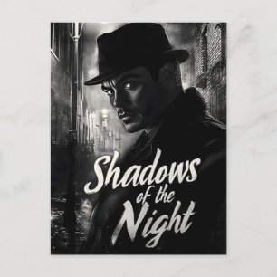 Postal Festiva Sombras de la noche - Diseño de estilo Noir cinema