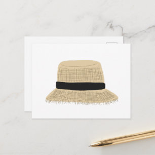 Postal Festiva Sombrero de paja tejida natural regalo de verano