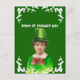 Postal Festiva Sombrero Irlandés Antiguo Día de San Patricio Hijo