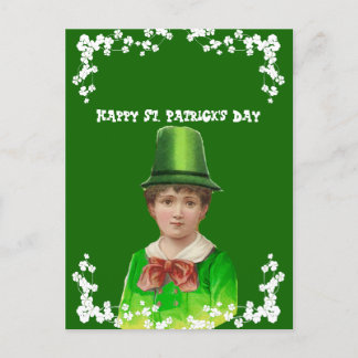 Postal Festiva Sombrero Irlandés Antiguo Día de San Patricio Hijo