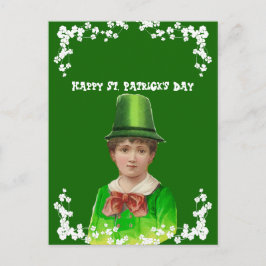 Postal Festiva Sombrero Irlandés Antiguo Día de San Patricio Hijo