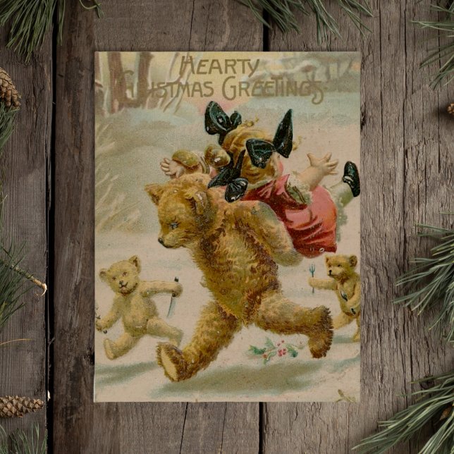 Postal Festiva Sombríos Navidades de corazón con osos osos de sec (Subido por el creador)