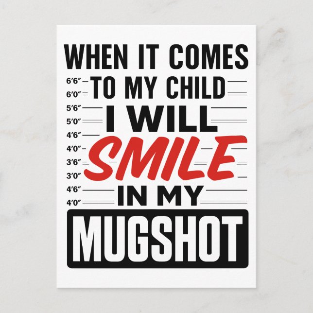Postal Festiva Sonreiré en mi mugshot (Anverso)