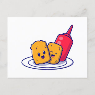 Postal Festiva Sonrisa De Nuggets Con Personalizado De Salsa