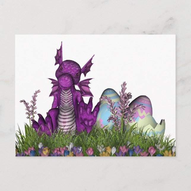 Postal Festiva Sorpresa de Pascua Dragon Bebé (Anverso)