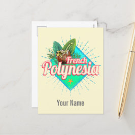 Postal Festiva Souvenir de la Polinesia Francesa Island Pacific V