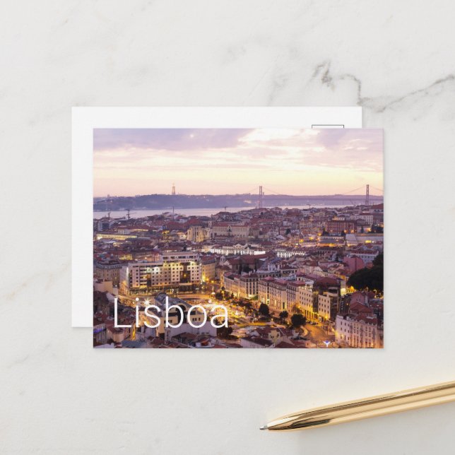 Postal Festiva Souvenir de paisajes de ciudades de la línea del s (Anverso/Reverso In Situ)