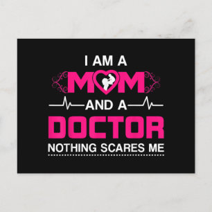 Postal Festiva Soy madre y Médica, nada me asusta.