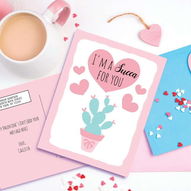 Postal Festiva Soy Succa para ti Cactus El día de San Valentín Gr (Subido por el creador)