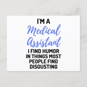 Postal Festiva Soy un asistente médico que encuentro humor en las