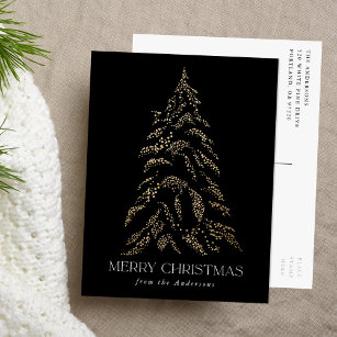Postal Festiva Sparkling Winter Pine Merry Christmas Non-Photo