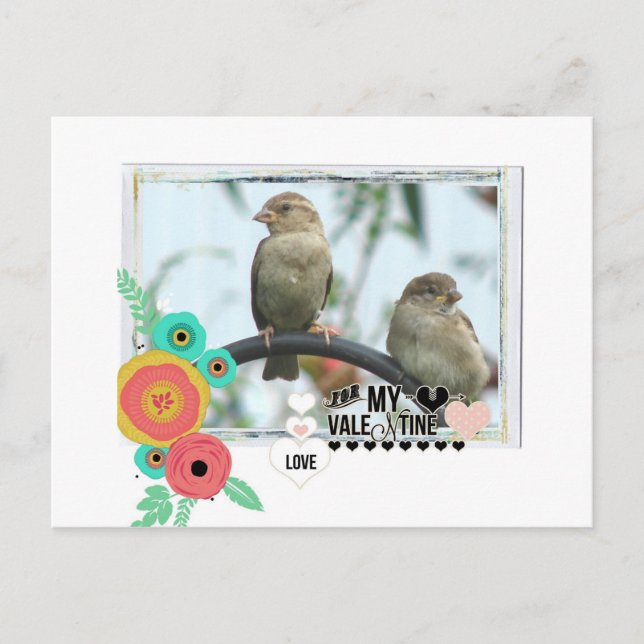 Postal Festiva Sparrow Valentine (Anverso)