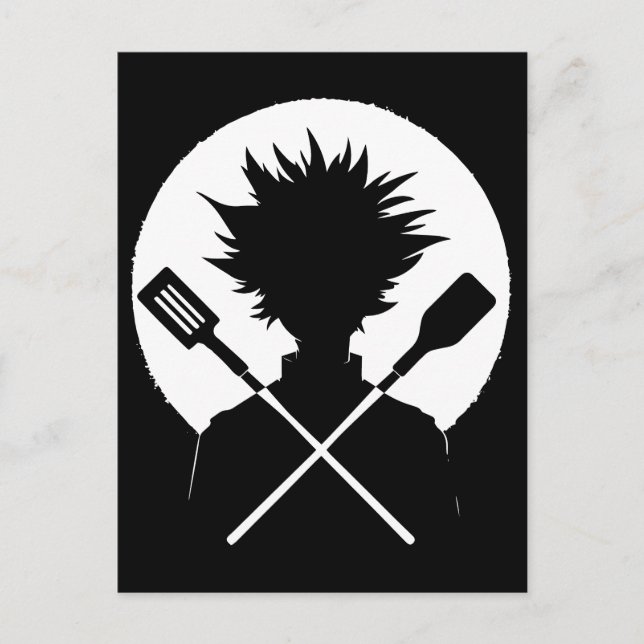 Postal Festiva Spatulas Funny Cocinando Chef Wild (Anverso)