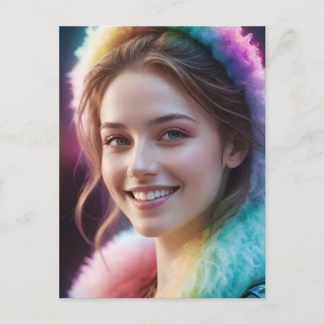 Postal Festiva Spectrum Dreamer: Iridescent Rainbow Portrait (Anverso)