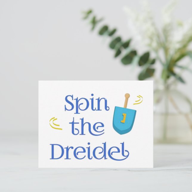 Postal Festiva Spin The Dreidel (Anverso de pie)