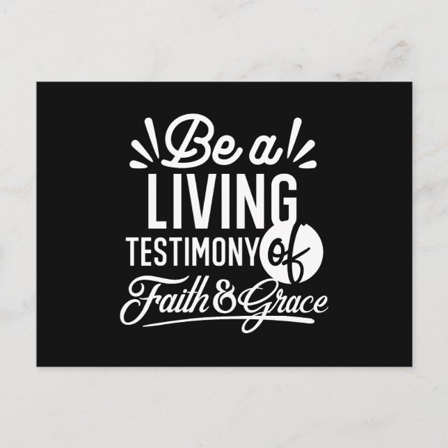 Postal Festiva Spiritual Living Testimony Faith and Grace Quote (Anverso)