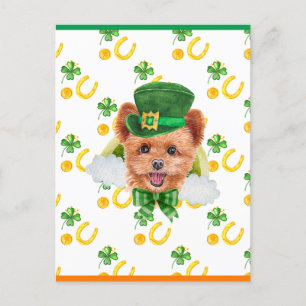 Postal Festiva Spitzpoo Shamrock Día de San Patricio