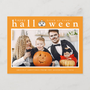 Postal Festiva Spooky Jack-o'-lantern Happy Halloween 1 Photo