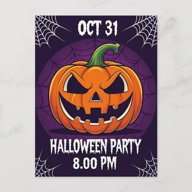 Postal Festiva Spooky Jack O'Lantern Halloween Party (Anverso)