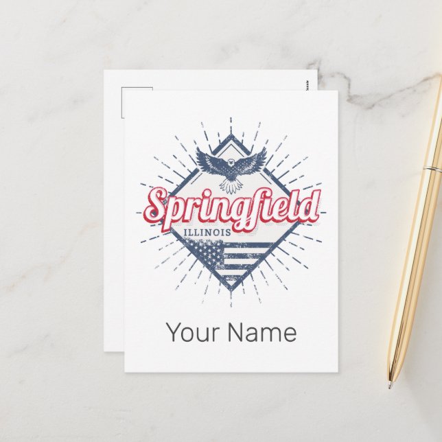 Postal Festiva Springfield City Illinois Estados Unidos (Anverso/Reverso In Situ)