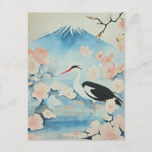 Postal Festiva 'Springtime in Japan' del artista inglés Mike Page