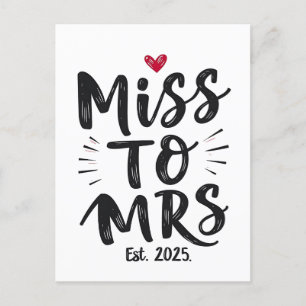 Postal Festiva Srta. Est. 2025 Matrimonio de pareja de esposas