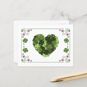 Postal Festiva St. Patrick's Clover Heart
