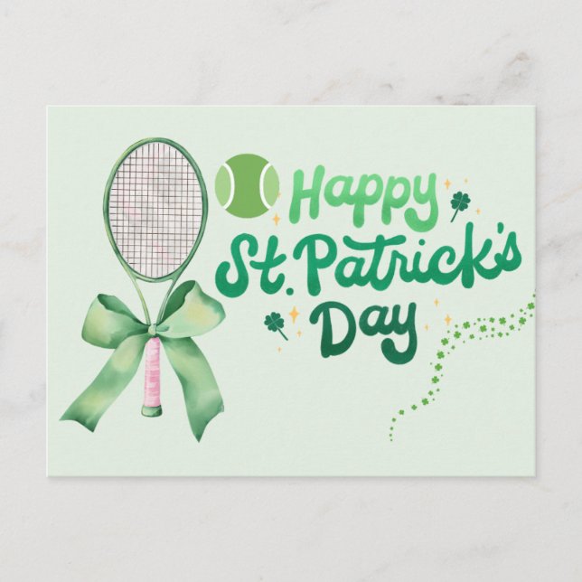 Postal Festiva St. Patrick's day for tennis player  (Anverso)