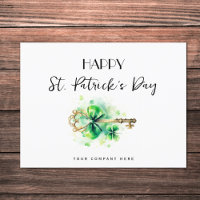St. Patrick's Day Gold Key Four Leaf Clover Realty