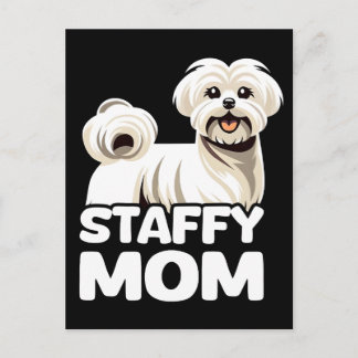Postal Festiva Staffy mom with maltese t shirt design vector 