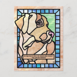Postal Festiva Stained Glass Labrador Retriever Dog Postcards