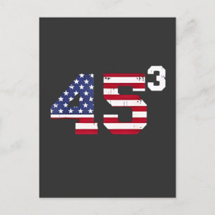 Postal Festiva Stand con 45 Pro Trump Bandera de Estados Unidos e