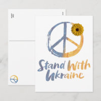 Stand with Ukraine - Rótulo de símbolo de PAZ Gira