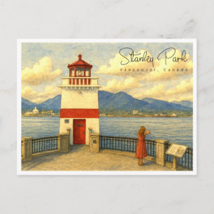 Postal Festiva Stanley Park Vancouver Acuarela Viaje