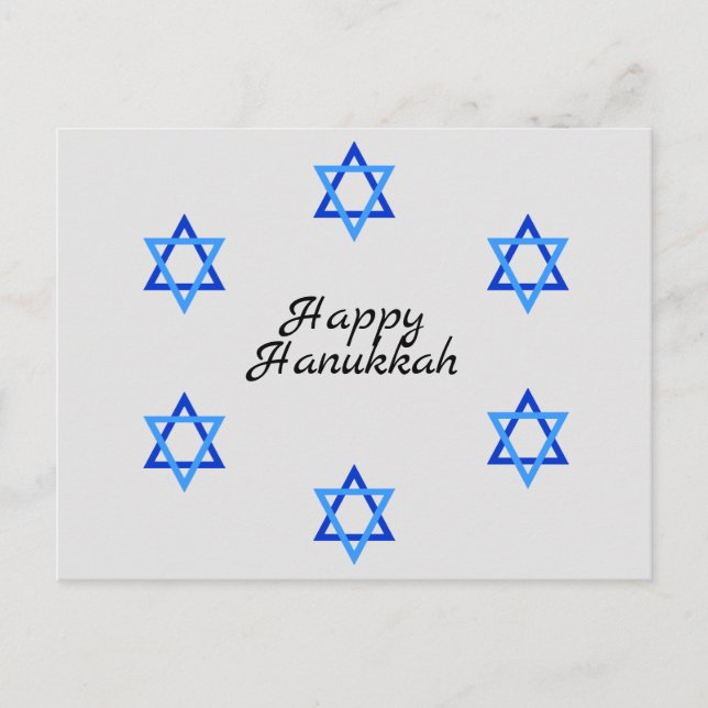 Postal Festiva Star of David Hanukkah Holiday PostCard (Anverso)